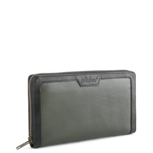 ANJANI Wallet in Army Green with Black